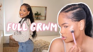 FULL CHIT CHAT GRWM  HAIR  MAKEUP  OUTFIT  Self Reflecting  Encouraging Words  Arnellarmon [upl. by Natrav766]