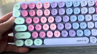 UBOTIE Portable Bluetooth Colorful Computer Keyboards Review [upl. by Kuth14]