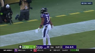 KEATON MITCHELL SCORES FIRST CAREER TOUCHDOWN 🔥 Ravens vs Seahawks 2023 Highlights [upl. by Naot]