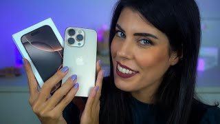 ASMR  Unboxing iPhone 16 Pro Desert Titanium  Applicazione Vetro Whispering [upl. by Anaeed]