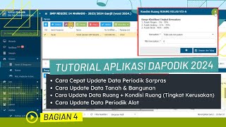 Cara Update Data Periodik Sarpras Input Kondisi Ruang di Dapodik 2024 [upl. by Aerdnu]