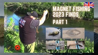 Magnet fishing 2023 finds Part 1 letsfindsometreats patriotmagnets [upl. by Lihcox]