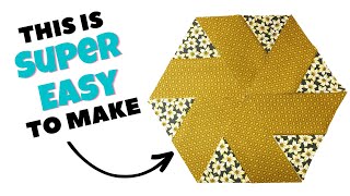 Fast and Easy Pinwheel Hexagon Quilt Block Tutorial [upl. by Verdie]