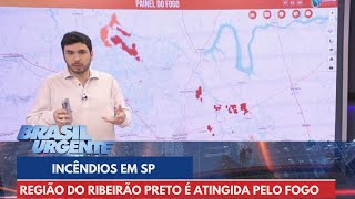 Sala Digital mostra principais focos de incêndio no estado de São Paulo  Brasil Urgente [upl. by Sukcirdor262]