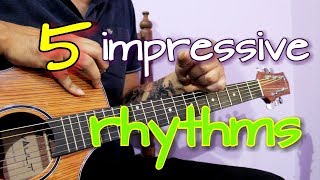 Learn 5 Impressive Guitar RhythmsStrumming in 5 mins  Chucking Rhythm [upl. by Ereveneug]