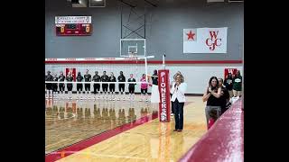 America’s National Anthem sung by Brandi Hodgson Troxel WCJC Pioneers vs Panola Volleyball game [upl. by Skelly]