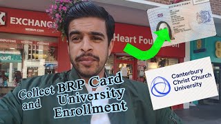 How to Collect BRP Card in UK  Enrollment in University  Canterbury Christ church University [upl. by Lais920]