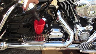 How to Change Oil and Fluid on a Harley Davidson Twin Cam Road King  GetLoweredcom [upl. by Martie]