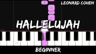 Leonard Cohen  Hallelujah  Easy Beginner Piano Tutorial [upl. by Maise653]