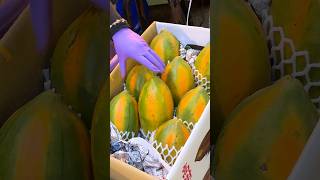 Must Try Taiwanese Fresh Papaya Fruit Juice  Fruit Cutting Skills [upl. by Sirron]