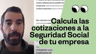 Cómo calcular la Seguridad Social de un trabajador en tu empresa [upl. by Wadleigh]