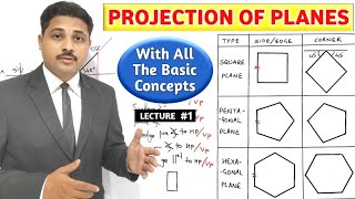 PROJECTION OF PLANES IN HINDI WITH ALL BASIC CONCEPTS LECTURE1 TIKLESACADEMYOFMATHS [upl. by Ailaroc]