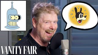 John DiMaggio Futuramas Bender Improvises 11 New Cartoon Voices  Vanity Fair [upl. by Siraj]