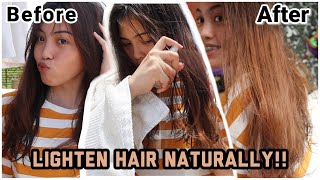 How to LIGHTEN hair NATURALLY NO BLEACH 2ingredients [upl. by Rieth]