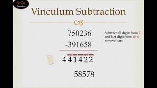 Vedic Maths Subtraction Trick by Vinculum Method  Vedic Maths Teacher Training Free Course Tutorial [upl. by Lodie]