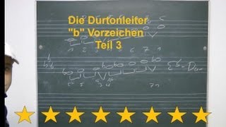 Harmonielehre Gitarre  Durtonleiter Teil 3 die quotbquot Vorzeichen [upl. by Franzoni17]