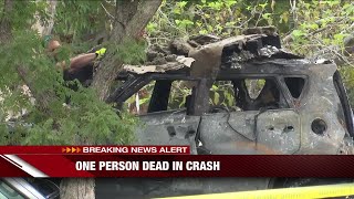 BREAKING Driver killed after crashing into Temple Texas home igniting fire [upl. by Lapo]