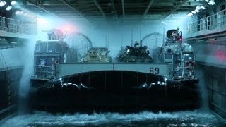 Navy LCAC Hovercrafts Docking on USS Kearsarge [upl. by Llerrah]