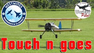 Great Planes PT17 Stearman fun touch and goes [upl. by Piks]