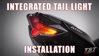 How to install a Programmable Integrated Tail Light on a 2018 Kawasaki Ninja 400 by TST Industries [upl. by Lona960]