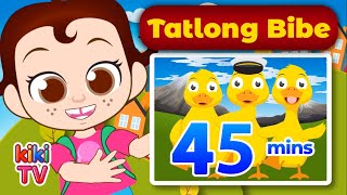 Tatlong Bibe 60 mins  MORE  Pinoy Nursery Rhymes amp Kids Songs KikiTV [upl. by Piselli]