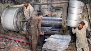 Amazing Mass Production of Cooking Pots  Aluminium Recycling into Biggest Pot [upl. by Ardnalahs781]