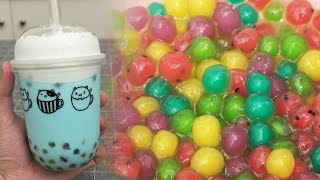 Fruit Tapioca Pearls amp Blue Sky Milk Tea Recipe [upl. by Florrie]