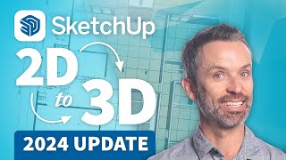 SketchUp Tutorial – How To Turn 2D Floor Plans into 3D Models 2024 Update [upl. by Refinej]