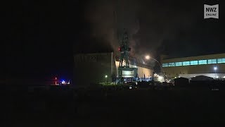 Großbrand zerstört Baudock von weltbekanner LürssenWerft mit LuxusyachtRohbau [upl. by Ardiekal341]