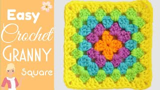 Super Easy Granny Square for Beginners  Changing Colors 🌈 The Secret Yarnery [upl. by Etnelav553]