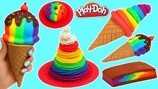 Play Doh Rainbow Swirl Desserts [upl. by Stretch660]