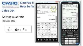 ClassPad Help 204  Solving Quadratic Equations [upl. by Meehan943]