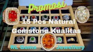 September Sale ke dua Toko RL Gems Promosi 15 Pcs Natural Gemstone Kualitas Cleannn [upl. by Fabrin358]