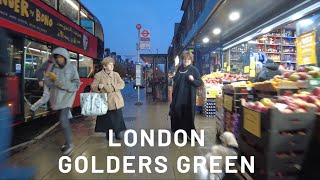 London Golders Green  Sunday Evening Walk along High Street Shops and Restaurants  November 2022 [upl. by Oruntha]