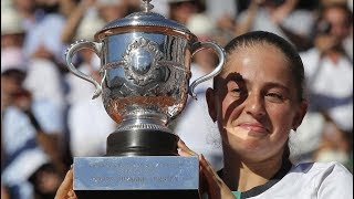 Jelena Ostapenko stuns Simona Halep to become French Open champion [upl. by Marris]