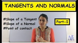 TANGENTS AND NORMALSPART 1 APPLICATION OF DERIVATIVES CLASS XII 12th [upl. by Polash952]