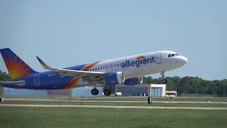 Allegiant Airlines A320 Airbus Takeoff Springfield Illinois 2018 N254NV [upl. by Lemaceon]