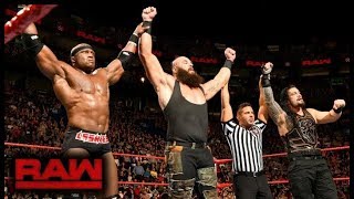 Roman Reigns Braun Strowman amp Lashley vs Mahal Owens amp Zayn Raw April 30 2018 Highlights Hd [upl. by Hittel]