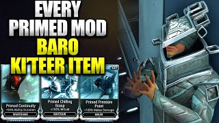 Warframe Baro KiTeer Full Primed Mods List  Void Trader Recommendations [upl. by Odlabu]