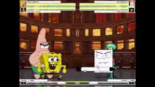 MUGEN Battle  SpongeBob and Patrick vs Squidward and DoodleBob [upl. by Enomyar]