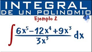 Integral de un polinomio  Ejemplo 2  polinomio entre monomio [upl. by Dotti]