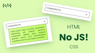 Create an Accordion  Collapsible Div using HTML CSS only [upl. by Udella678]