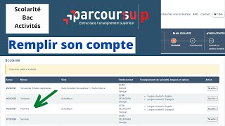 Comment remplir son parcours  Scolarité et Baccalauréat Parcoursup [upl. by Ozzie852]