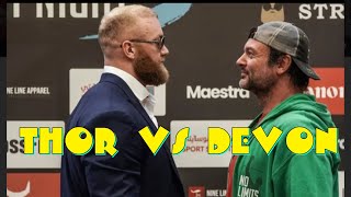 Devon Larratt VS Thor Bjornsson The Mountain prefightpostfight [upl. by Hagile]