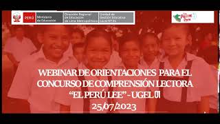 Orientaciones sobre el Concurso de Comprensión lectora “Perú Lee” [upl. by Niattirb]