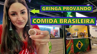 GRINGA provando comida brasileira [upl. by Hayley]