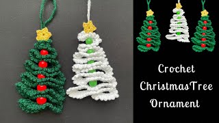 EASY Crochet Christmas Tree Ornament  Crochet Mini Christmas Tree [upl. by Mata]