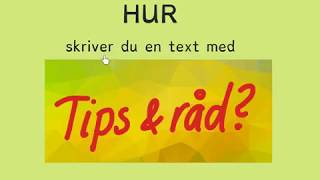 HUR skriver du TIPS amp RÅD [upl. by Dnalsor]