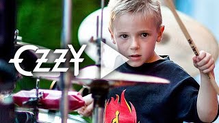 CRAZY TRAIN  Kid Drummer on Stage age 5 [upl. by Ardaed]