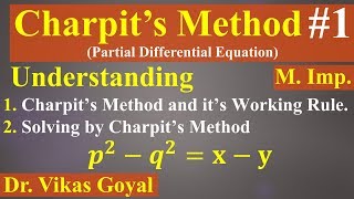 Charpits Method 1 For Non Linear Partial Differential Equations MImp Definition Working Rule [upl. by Aicilla]